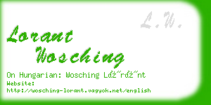 lorant wosching business card